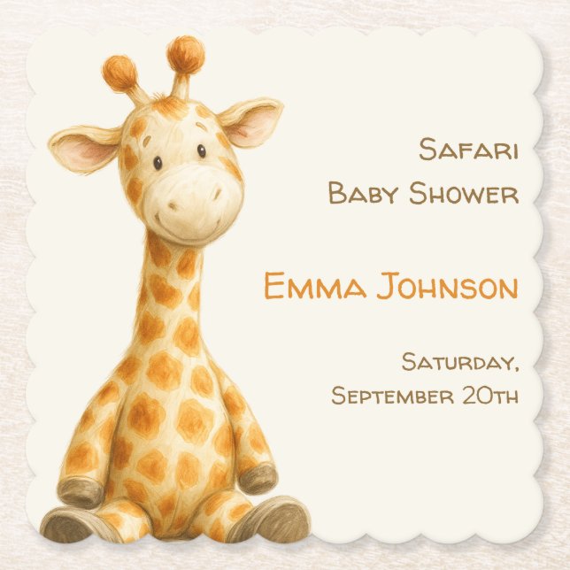 The Little Explorer | Safari Friends Baby Shower Underlägg Papper (Framsida)