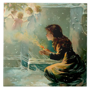 "The Little Match Girl" av E S Hardy Kakelplatta