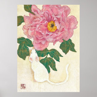 The Little Mouse and the Peony Poster