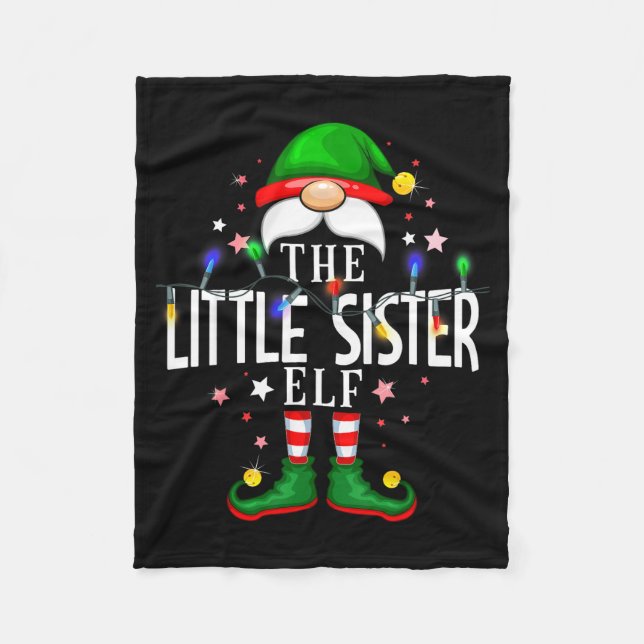 The Little Sister Elf Christmas Family Pajama Part Fleecefilt (Framsidan)