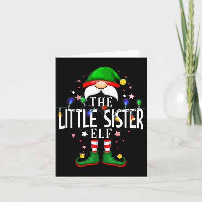 The Little Sister Elf Christmas Family Pajama Part Kort (Framsida)
