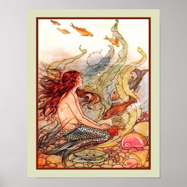 "The Little Sjöjungfru" ca 1920-talet av Eleanor A Poster (Framsidan)