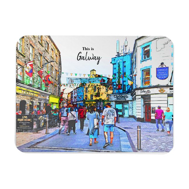 The Lively town of Galway-Ireland Magnet (Horisontell)