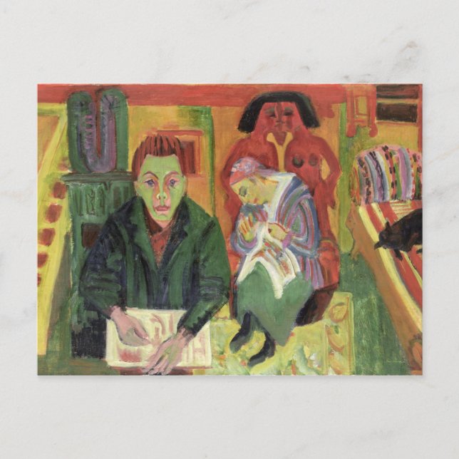 The Living Room, 1920 Vykort (Framsida)
