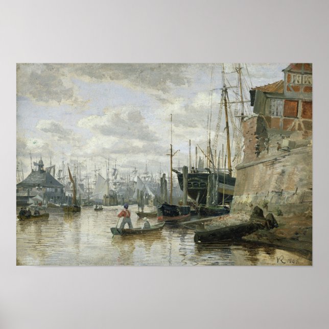 The Log Cabin at Hamburg Harbour, 1848 Poster (Framsidan)