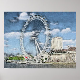 The London Eye, or the Millennium Wheel Poster