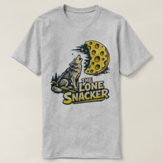 The Lone Snacker Funny Howling Fox Moon Graphic T Shirt