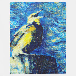 The Lonely Bird VanGogh Stil Fleecefilt