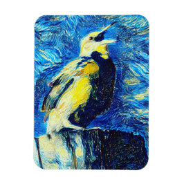 The Lonely Bird VanGogh Stil Magnet
