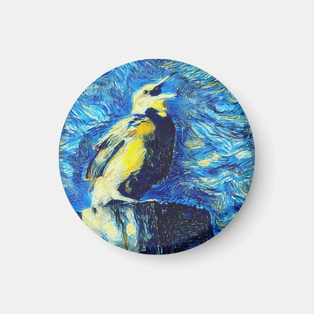 The Lonely Bird VanGogh Stil Magnet (Framsidan)