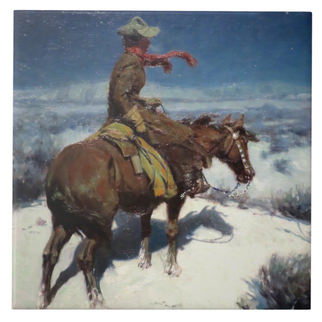 "The Lonely Vigil" av W Herbert Dunton Kakelplatta (Framsidan)