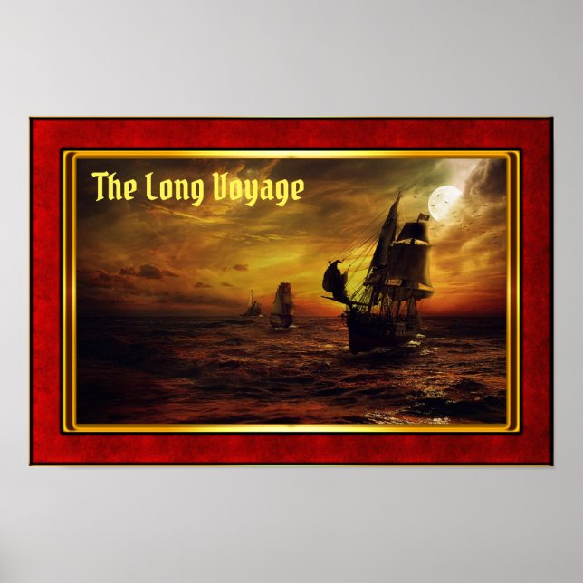 The Long Voyage - Galleons at Sail Poster (Framsidan)