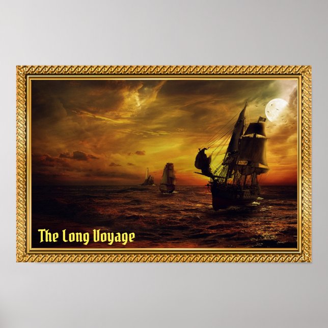 The Long Voyage - Galleons at Sail Poster (Framsidan)