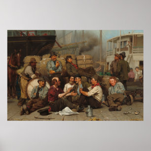 The Longshoremen's Noon av John George Brown Poster