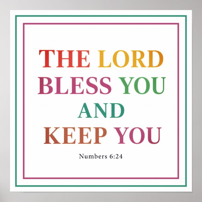 The Lord Bless You And Keep You Bold Numbers 6 24 Poster (Framsidan)