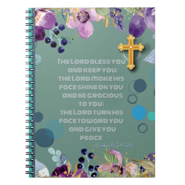 "The Lord Bless You" nummer 6:24-26 Christian Anteckningsbok (Framsidan)