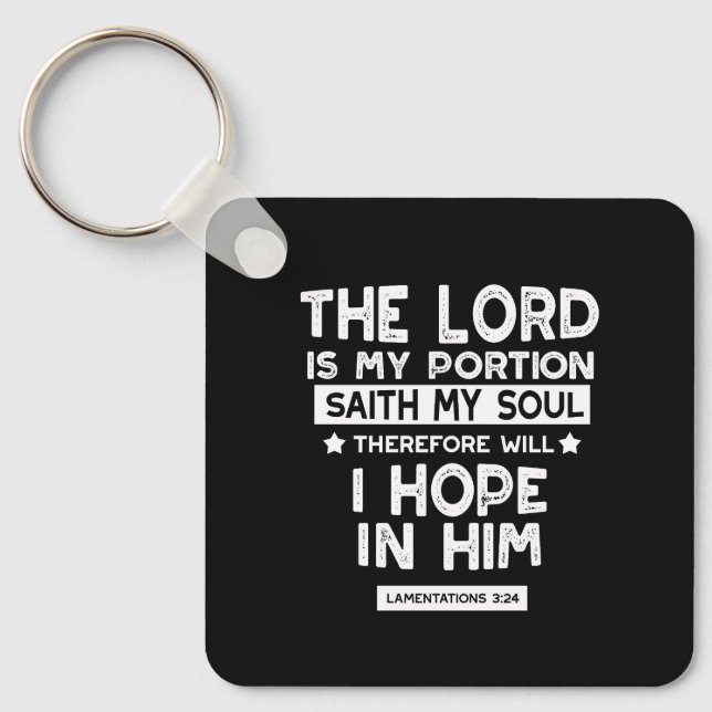 The Lord is My Portion Lamentations 3 24 Quotes Nyckelring (Framsida)