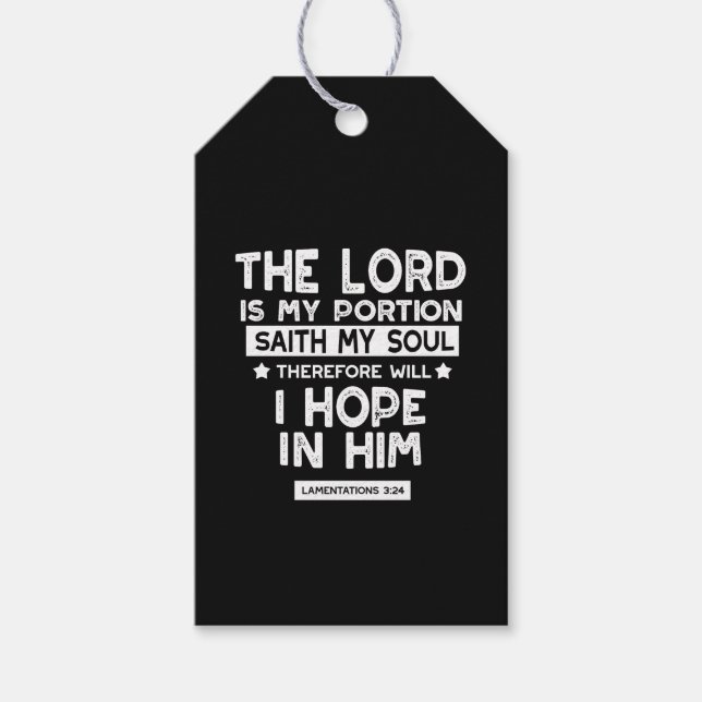 The Lord is My Portion Lamentations 3 24 Quotes Presentetikett (Framsidan)