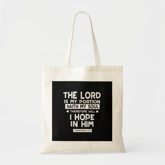 The Lord is My Portion Lamentations 3 24 Quotes Tygkasse (Framsidan)