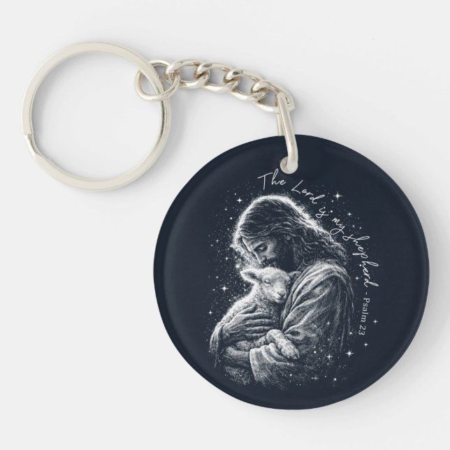 The Lord is my Shepard. Psalm 23. Acrylic Keychain (Framsidan)
