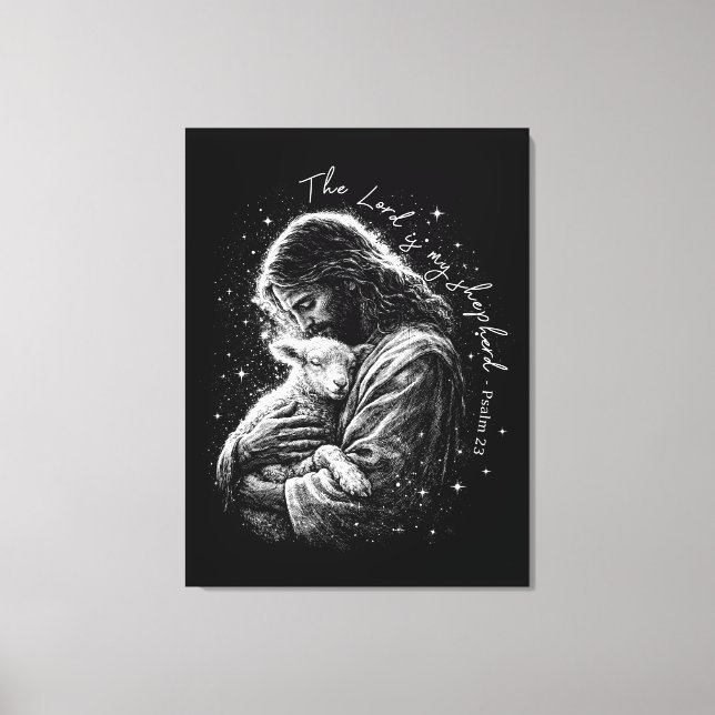 The Lord is my Shepard. Psalm 23. Canvastryck (Framsida)