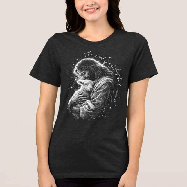 The Lord is my Shepard. Psalm 23. T Shirt (Framsida)