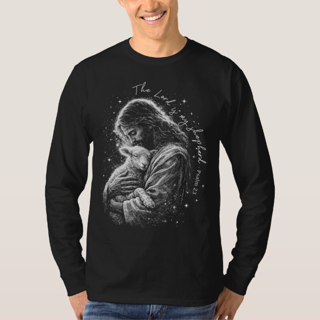 The Lord is my Shepard. Psalm 23. T Shirt (Framsida)