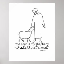The Lord is my shepherd Christian faith Poster