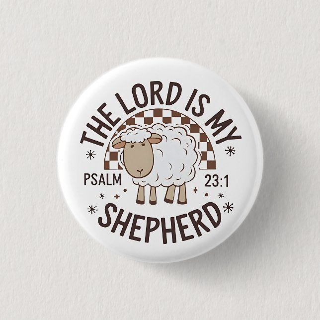 The Lord is my shepherd Jesus Thanksgiving Knapp (Framsida)