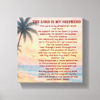 The Lord Is My Shepherd Psalm 23 Sunset Beach  Canvastryck