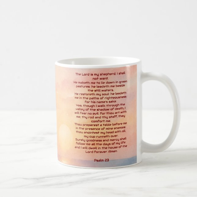 The Lord Is My Shepherd Psalm 23 Sunset Beach  Kaffemugg (Höger)