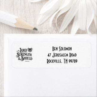 The Lord is My Strength Scripture Address Labels Returadress Etikett