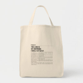 The Lord My Shepherd Psalm 23 Grocery Bag Tygkasse
