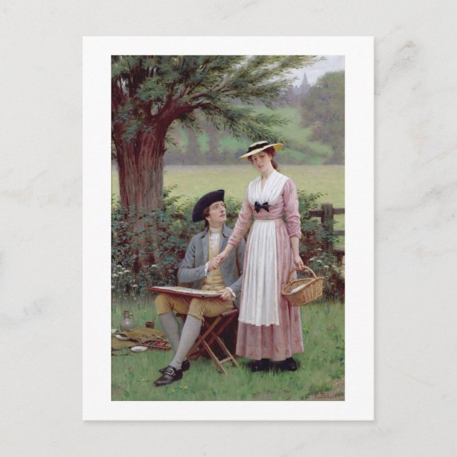 The Lord of Burleigh, Tennyson, 1919 (oil on canva Vykort (Framsida)