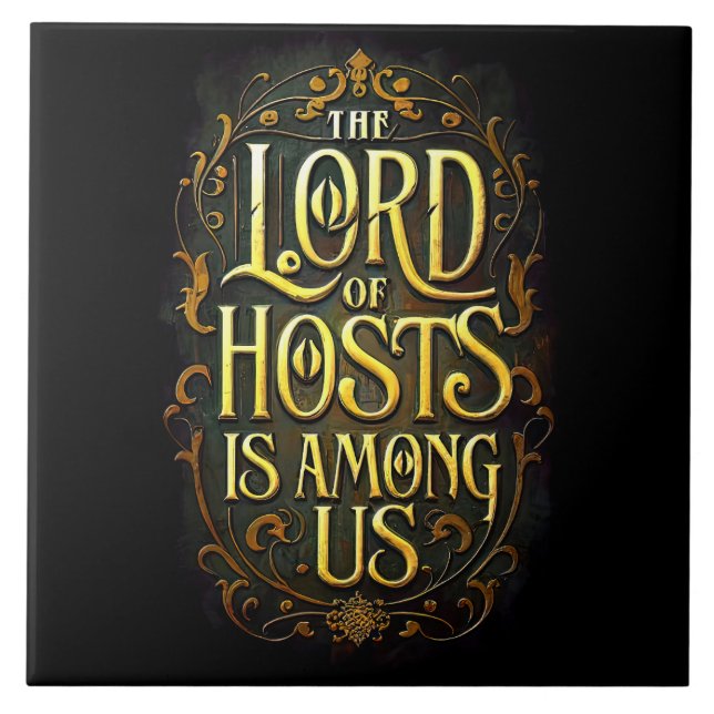 The Lord of hosts is among us Kakelplatta (Framsidan)