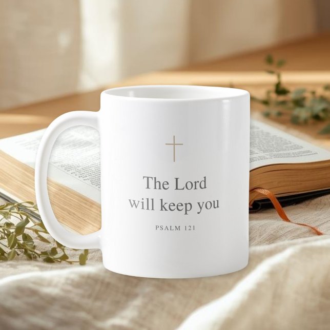 The Lord Will Keep You – Psalm 121 Mug Kaffemugg (Skapare uppladdad)