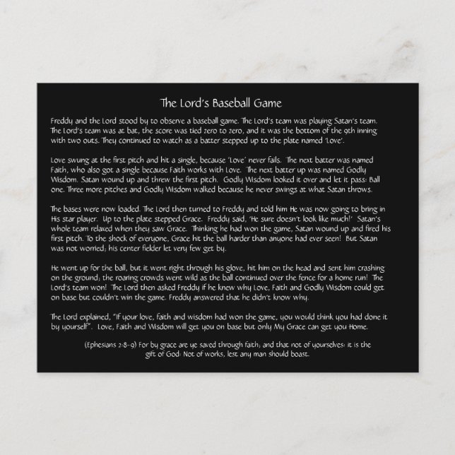 The Lord's Baseball Game - vykort (Framsida)