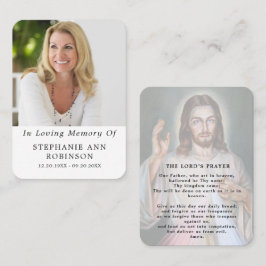 The Lord's Prayer Christian Funeral Prayer Card Visitkort