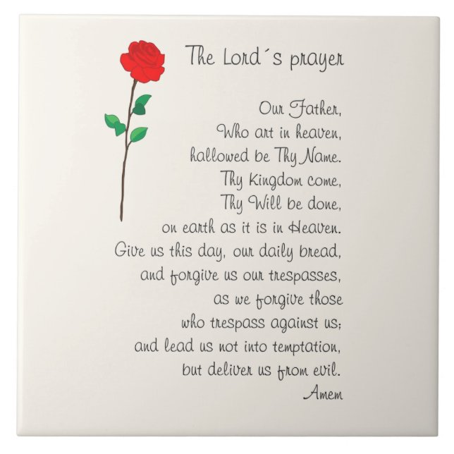 THE LORD'S PRAYER TILE KAKELPLATTA (Framsidan)