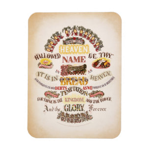 The Lord's Prayer Vintage Typography Magnet