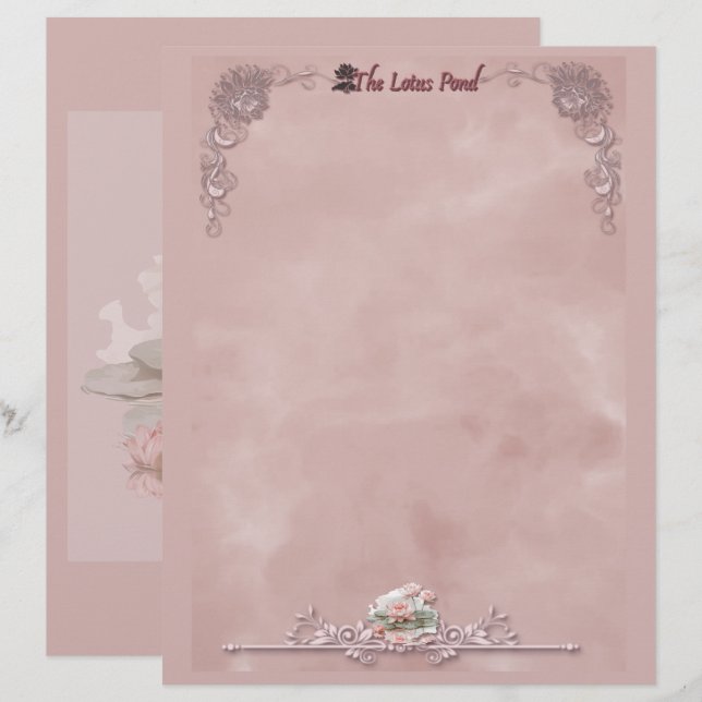 The Lotus Pond brevpapper (Fram/baksida)