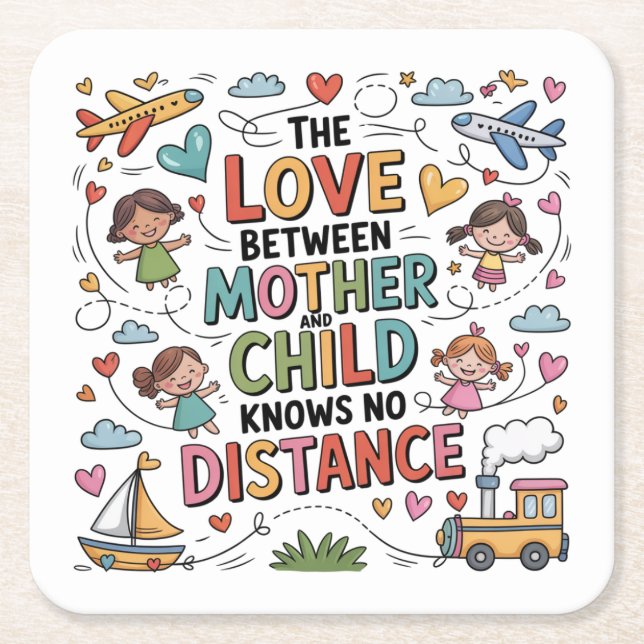 The Love Between Mother And Child Underlägg Papper Kvadrat (Framsidan)
