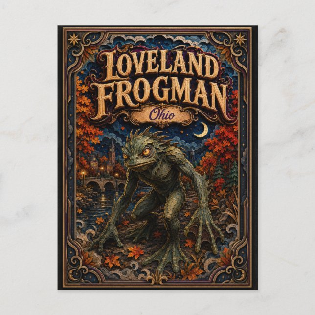The Loveland Frogman Ohio Popcut Legends Vykort (Framsida)