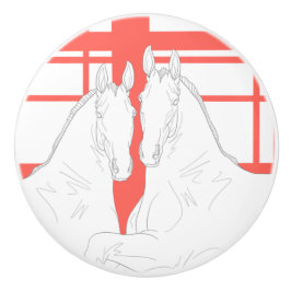 The Lovers Horses Keramisk Knopp