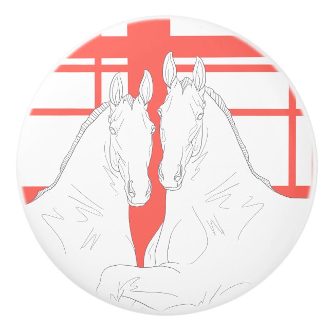 The Lovers Horses Keramisk Knopp (Framsidan)