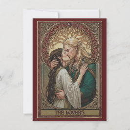 The Lovers Tarot Art Flat Thank You Card  Tack Kort