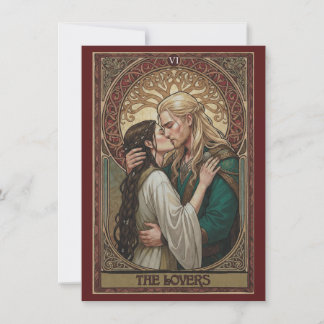 The Lovers Tarot Art Flat Thank You Card  Tack Kort
