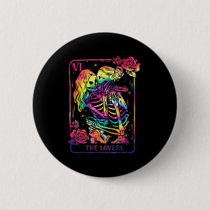 The Lovers Tarotkort Goth Tie Dye Kyssande Lesbisk Knapp