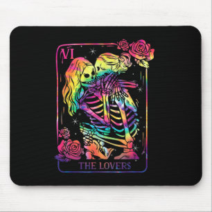 The Lovers Tarotkort Goth Tie Dye Kyssande Lesbisk Musmatta