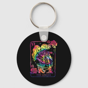 The Lovers Tarotkort Goth Tie Dye Kyssande Lesbisk Nyckelring